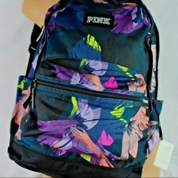 🆕RARE ▶PINK VS 🌴TROPICAL CAMPUS BACKPACK - Picture 6 of 6